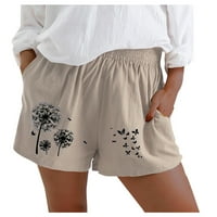 Postepene kratke hlače za žene Ljeto labave udobne elastične struke kratke hlače Lagane labave džepove za uklapanje