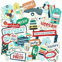 Sretan Birthday Boy Cardstock Die-Cuts 33 PKG-okviri i oznake