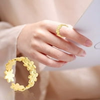 George Petal Ring Otvoreni vintage čelični čelični nehrđajući titanijski prsten i podesivi muški prstenovi za