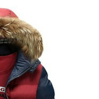 Muška kapuljača Anorak dugi rukavi kontrastna boja udobna ovratnik zima podstavljena pamučna jakna