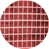 Moderni tepisi od ginghama u crvenoj boji, mogu se prati u zatvorenom, 3' okrugli