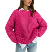 Džemperi za žene novi ležerni preveliki džemper s lijenim vjetrom gornja odjeća pulover pleteni džemper s dugim