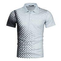 Nova muška ljetna modna ležerna polo majica s printom od 3 a, pripijeni gornji dio kratkih rukava s izrezom u