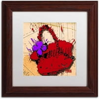 Zaštitni znak likovna umjetnost Cvjetna torbica ljubičasta na crvenoj platno umjetnost Roderick Stevens, bijeli