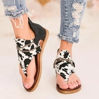 Sandale za žene Ljetni ravni vanjski plus veličina leopard print za ispis cipele Udobne sandale stanovi casual