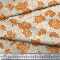 Soimoi narančasta pamučna poprilična tkanina chrysanthemum cvjetna tkanina za tisak prema dvorištu široko