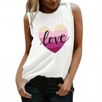 Ženski tenk vrhovi prsluk camis camisole valentinovo srce ljubav cvjetna tiskana majica bez rukava plaža okrugli