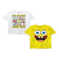 SpongeBob Boys Game Face grafičke majice, pakiranje, veličine 4-20