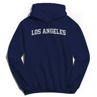 Los Angeles - muški pamučni pulover s kapuljačom u tamnoplavoj grafičkoj boji