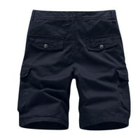 Muške hlače, muške modne casual obične ulične kratke hlače s više džepova s patentnim zatvaračem i kopčom, kratke