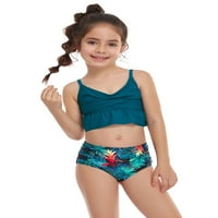 Donji dio / identični kupaći kostim za roditelje i djecu, za mamu i djevojčicu, s izrezom u obliku slova u i ruffles