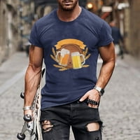 Nova modna muška majica od 3 do 3 inča s nepozicionirajućim ispisom piva, majica kratkih rukava s okruglim vratom,