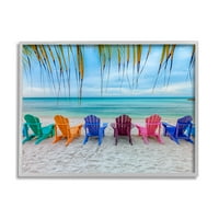 Stupell Industries slikoviti tropska ljetna plaža Photos siva uokvirena umjetnička print zidna umjetnost, dizajn