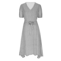 Rasprodaja ženskih Plus veličina u odjeljku modne ženske ljetne Ležerne haljine s izrezom u obliku slova u i kratkim