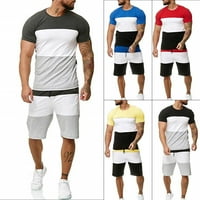 Muška Trenirka u boji u boji, brzosušeća ljetna majica kratkih rukava, kratke hlače Na vezanje, sportski komplet