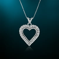 Drake 10k bijelo zlato CTTW Dijamantna ogrlica od srca