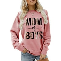 Ženske grafičke posade dukserice mama dječaka leoparda slova tisak pulover vrh