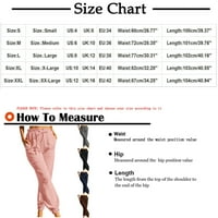 Duge hlače za žene ženske stilske ležerne čvrste boje elastične pamučne i lanene hlače hlače kava xxl