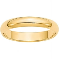 Polukružni zaručnički prsten od žutog karatnog zlata od netaknutog zlata
