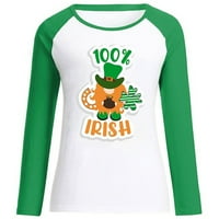 Zahtjev za žensku posadu St. Patrick's Day Raglan duksevi dukserice zelene djeteline Odjeća pulover za udobno