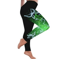 Ženske leptir tiskane guzice Ugradnja visokog struka za kontrolu trbuha joge hlače