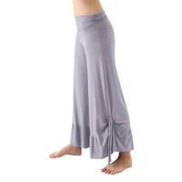 Tlouser u boji struka labava ravna casual joga ženke srednje čvrste plus hlače plus hlače veličine