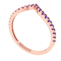 Prirodni ametist okruglog reza težine 0. Karat, 18-karatno ružičasto zlato, nadogradivi prsten od 5,75 USD