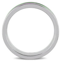 Miabella muški ljubičasti i zeleni materijal pruge od nehrđajućeg čelika Ovalni prsten