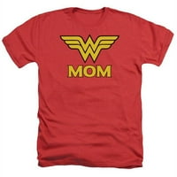 Trevco DCO892-HA - Majica za odrasle DCO & Wonder Mom običnog rezanja Heather kratkih rukava, crvena - Vrlo velike