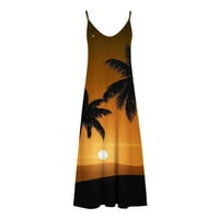 Ženske ljetne sundresses Ležerne haljine za djevojčice s dubokim izrezom u obliku slova U I remenom s reljefnom