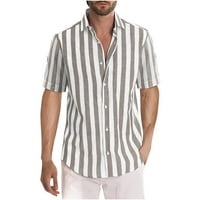 Muška prugasta košulja Hawaii Slim Fit majica s kratkim rukavima Majica za odmor Majice gornja majica Bluza Pamučna