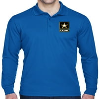 Polo košulja s dugim rukavima muške vojske logotipa - Kraljevska, 5xl