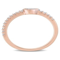 14k dijamantni prsten od ružičastog zlata, prsten u obliku kruške s polu-vječnošću