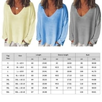 Plus veličine vrhovi za žene bluze košulje Čvrsti dugi rukavi V-izrez pulover TOPS majice bluza casual v vrat