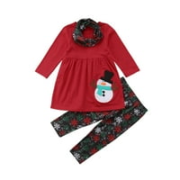 PINKDEER Božićni mališani za bebe haljine vrhovi+hlače gamaša odjeća Set 1- godine