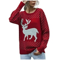 Royallove ženski jesen i zimski pulover božićni džemper jelena