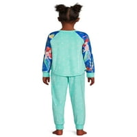 Disney Little Mermaid Girls Gorb Top i hlače velur pidžama, 2-komad, veličine 4-12