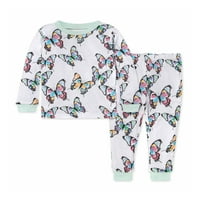 Burt's Bees Beby Girl Pidžama, Tee i Pant dvodijelni PJ set, organski pamuk