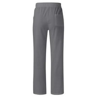PIMFYLM Radne hlače za muškarce muške teretne hlače, elastične struke za muškarce za muškarce ležerne duge hlače,