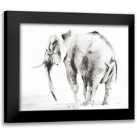 Valle, Aimee del Black Modern Framed Museum Art Print pod naslovom - Usamljeni slon sivi usjev