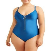 Granice junior plus rebra zip front jedan kupaći kostim