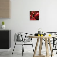 Studell sočne crvene trešnje izbliza hrana i pića slikanje siva uokvirena umjetnička print zidna umjetnost