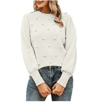 Ženski jesenski pulover od džempera s okruglim vratom, široki ležerni džemper