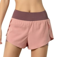 Youmylove Women Yoga hlače Kratke hlače s dvostrukim slojem trčanja teretane joge atetičke casual ljetne kratke