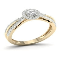 Imperial 1 2CT TDW Diamond 10K žuti zlatni halo zaručnički prsten