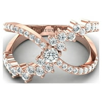 Veliki dijamantni prsten, prsten od ružičastog zlata po mjeri, dijamantni prsten za vjenčanje, prsten od čistog