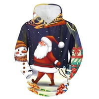 ;/ muške Ležerne jesensko-zimske majice s dugim rukavima s božićnim printom, majice s kapuljačom, bluze s džepovima