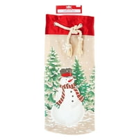 Svečana božićna poklon vrećica od divovske tkanine, snjegović