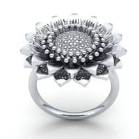 Autentični dijamant okruglog reza od 1,5 karata, ženski cvjetni Vintage vjenčani prsten za godišnjicu braka u