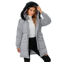 Ženska donja jakna, zimski donji kaput, donja jakna s kapuljačom, kaput od FAA krzna